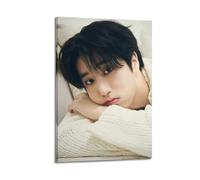 Poster d'art Stray Kids Han Jisung - Impression sur toile esthétique - Peinture décorative pour salon, chambre à coucher, 20 x 30 cm - Style rétro - Cadre