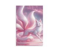 Poster d'art sur toile de dessin animé renard à neuf queues démon (14) - Décoration murale moderne - 50 x 75 cm