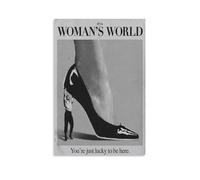 Poster d'art sur toile de style rétro féministe à talons hauts - Décoration murale moderne pour salon, chambre à coucher, dortoir, café, salle de bain, cuisine, salle de sport, classique - 30 x 45 cm