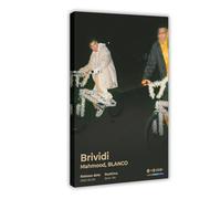 Poster d'art sur toile pour album de musique avec couverture de Brividi et Mahmood BLANCO - Cadeau idéal pour les fans de chanteur cool - Décoration pour chambre à coucher, bureau, chambre - 50 x 75