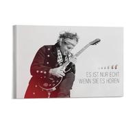 Poster d'art sur toile représentant le guitariste Keith-Richards (14) - Décoration murale - 50 x 75 cm