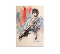 Poster d'art sur toile représentant le guitariste Keith-Richards de la chanteuse de rock (50 x 75 cm)