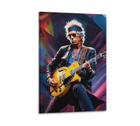 Poster d'art sur toile représentant le guitariste Keith-Richards - Décoration murale - 60 x 90 cm