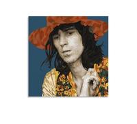 Poster d'art sur toile représentant le guitariste Keith-Richards - Décoration murale - 70 x 70 cm