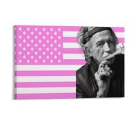 Poster d'art sur toile représentant le guitariste Keith-Richards - Décoration murale moderne - 20 x 30 cm