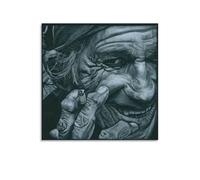 Poster d'art sur toile représentant le guitariste Keith-Richards du chanteur de rock et décoration murale moderne (60 x 60 cm)
