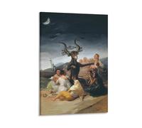 Poster d'art sur toile représentant le sabbat des sorcières Francisco Goya - Décoration murale d'intérieur - 40 x 60 cm