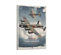 Poster d'aviation sur toile à suspendre Avro Lancaster - Décoration murale d'intérieur - 20 x 30 cm