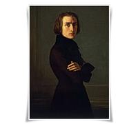 Poster de 10 meilleurs musiciens - Format A3 - Pour décoration d'intérieur (Franz Liszt)