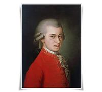 Poster de 10 meilleurs musiciens - Format A3 - Pour la décoration de la maison (Amadeus Mozart)