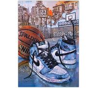 Poster de basket-ball Air Jordan 1 université bleu 42 x 29,7 cm (A3)