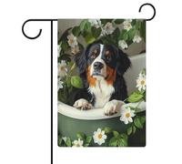 Poster de berger australien dans la baignoire_ Poster amusant de chien _ Impression de salle de bain Berger australien _ Poster de bain de berger australien _ Chien Salle de bain - 1_2 Drapeau