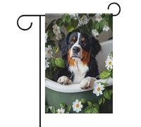 Poster de berger australien dans la baignoire_ Poster amusant de chien _ Impression de salle de bain Berger australien _ Poster de bain de berger australien _ Chien Salle de bain - 1_2 Drapeau