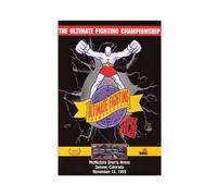 Poster de boxe UFC 1 The Beginning - Royce Gracie contre Gerard Gordeau Fight Poster sur toile Décoration murale pour salon, chambre à coucher, style sans cadre 30 x 45 cm