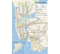 Poster de carte du métro de New York - Édition officielle MTA 2023 2024 - Décoration murale cool - 40,6 x 61 cm