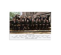 Poster de célébrité The Solvay Conferences And Physical Scientist Poster photo de groupe Décoration sur toile Décoration murale pour salon, chambre à coucher 30 x 45 cm