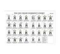 Poster de chaises de yoga pour adultes - 45 x 30 cm - Décoration murale pour débutants, tableau de pose de chaise de yoga pour le fitness le matin, le bodybuilding, le sport, les athlètes, la gym, les