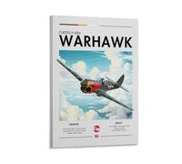Poster de chasseur d'avion P-40N - Impression d'art mural - Photo murale - Décoration familiale - 40 x 60 cm