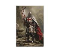 Poster de chevalier médiéval sur toile - Art mural moderne - Décoration murale familiale - 50 x 75 cm