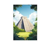 Poster de Chichen Itza - Mexique - Voyage - Ville de Kukulcan - Pyramide Maya - Yucatan - Temple - Décoration murale (1)