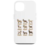 Poster de Chien de Style Vintage avec Noms de Races de Chiens latins Coque pour iPhone 13