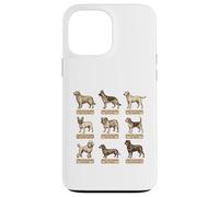Poster de Chien de Style Vintage avec Noms de Races de Chiens latins Coque pour iPhone 13 Pro Max