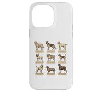 Poster de Chien de Style Vintage avec Noms de Races de Chiens latins Coque pour iPhone 14 Pro Max