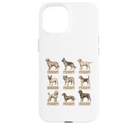 Poster de Chien de Style Vintage avec Noms de Races de Chiens latins Coque pour iPhone 15