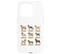 Poster de Chien de Style Vintage avec Noms de Races de Chiens latins Coque pour iPhone 15 Pro