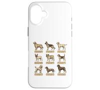 Poster de Chien de Style Vintage avec Noms de Races de Chiens latins Coque pour iPhone 16 Plus