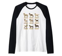 Poster de Chien de Style Vintage avec Noms de Races de Chiens latins Manche Raglan
