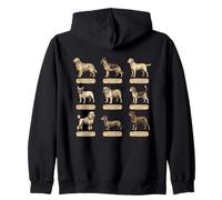 Poster de Chien de Style Vintage avec Noms de Races de Chiens latins Sweat à Capuche