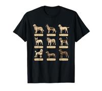 Poster de Chien de Style Vintage avec Noms de Races de Chiens latins T-Shirt