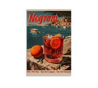 Poster de cocktail Negroni classique vintage - 30 x 45 cm
