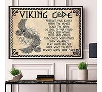 Poster de code viking, poster corbeau viking, cadeau pour les amateurs de Viking, affiche de style viking, affiche décorative pour salon, décoration d'intérieur, affiche artistique en fer, décoration