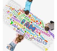 Poster de coloriage de taille Jumbo - Grand papier de coloriage d'affirmation positive - Bannière de papier à dessin de motivation pour enfants, salle de classe, école, fournitures de fête, décoration