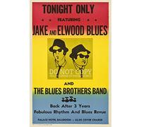 Poster de concert The Blues Brothers 28 x 43 cm - Awesome 1980 Live Show - Palace Hotel Ballroom - Jake and Elwood Blues - SNL - Impression d'art rare