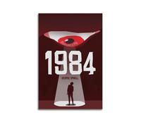 Poster de couverture de livre George Orwell de 1984 - Décoration murale pour salon, chambre à coucher - 30 x 45 cm - Style sans cadre