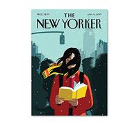 Poster de couverture du magazine New Yorker The New Yorker - Illustration murale rétro sur toile - Décoration d'intérieur - 40 x 60 cm - Sans cadre