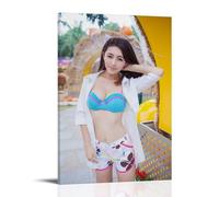 Poster de décoration Sexy Girl Standing on The Playground Fixing Her Hair Poster Décoration 20 x 30 cm