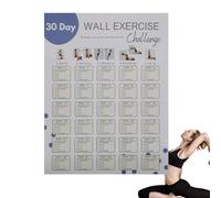 Poster de défi de remise en forme sur 30 jours - Planificateur mural d'entraînement 30 jours | Feuille de planification rapide des entraînements, affiche vierge de routine d'exercice pour adolescents