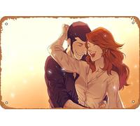 Poster de dessin animé Lupin The Third, Fujiko Mine, Arsene Lupin Iii - Décoration murale rétro en métal - 20,3 x 30,5 cm