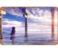 Poster de dessin animé Nagi No Asukara Décoration murale rétro en métal 20,3 x 30,5 cm