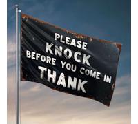 Poster de dortoir universitaire pour les gars « Please Knock Before You Come In ». Drapeau décoratif pour salle de jeux, drapeau de bateau (60 x 90 cm)