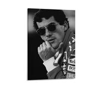 Poster de F1 Ayrton-Senna Formula One Driver (32) - Impression sur toile - Décoration d'intérieur - 60 x 90 cm