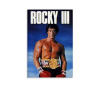 Poster de film classique Rocky III (Sylvester Stallone) The Greatest Challenge - Peinture murale sur toile - Décoration murale moderne pour chambre à coucher - 40,6 x 61 cm