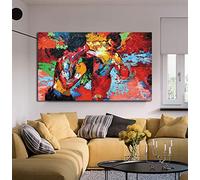 Poster de film de boxe moderne sur toile colorée pour salle à manger avec impression HD de Rocky contre Apollo, art mural, prêt à accrocher, Rocky Vs Apollo, 32x48inch(80x120cm)