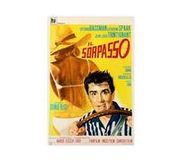 Poster de film Il Sorpasso - Impression sur toile - Décoration murale pour salon, chambre à coucher - Style sans cadre - 30 x 45 cm