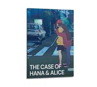 Poster de film The Case of Hana et Alice - Impression élégante - Décoration murale vintage - Impression sur toile décorative - Pour salon, chambre à coucher - 50 x 75 cm - Style cadre