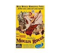 Poster de film vintage Moulin Rouge sur toile pour décoration de chambre à coucher, bureau, chambre, cadeau 30 x 45 cm